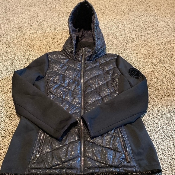 Calvin Klein Performance Black Hooded Jacket Size Large in EUC - Picture 1 of 11